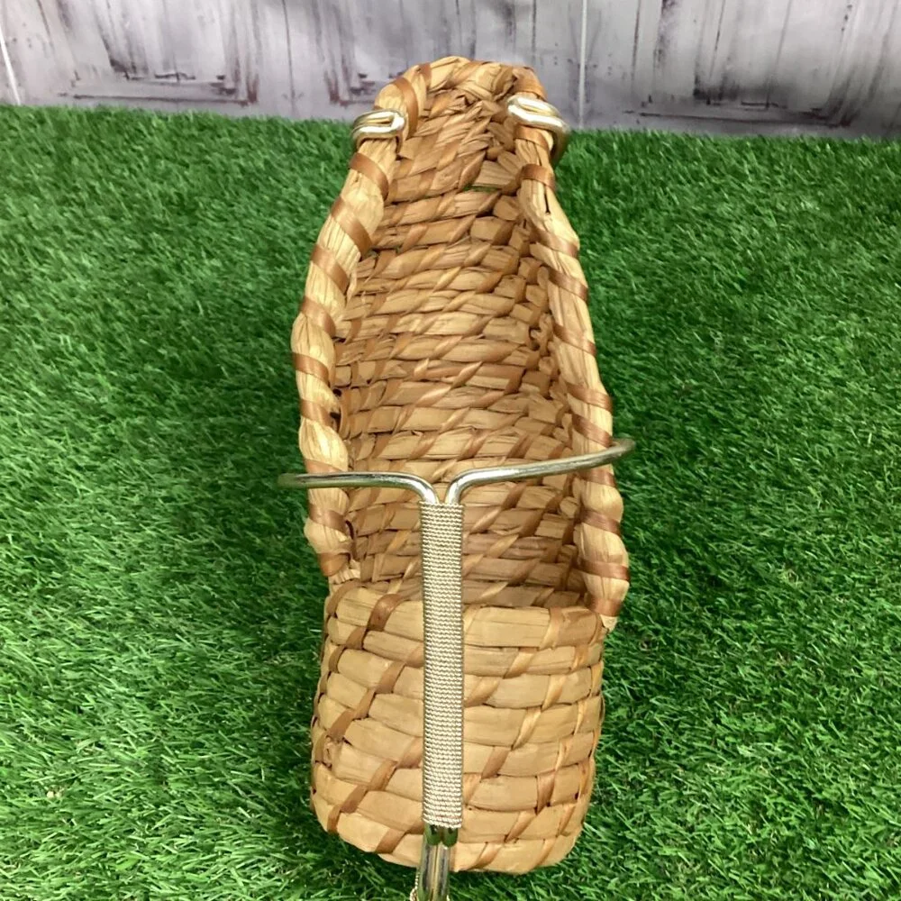 Wicker & Brass Vintage Wine Holder